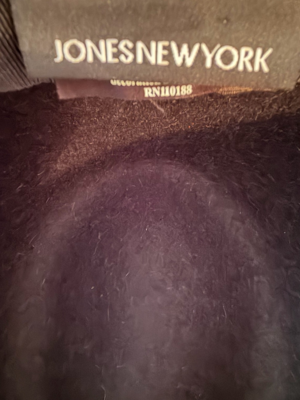 Jones New York Black Felt Cloche Hat with Rhinestone Buckle On Velvet Band - Picture 6 of 7